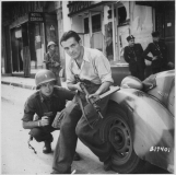 Partisan with Sten gun in Paris, 1944