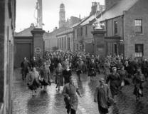Workers leaving factory in Dundee