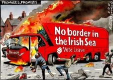 Irish border Boris bus
