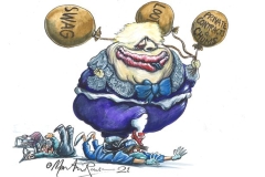 Johnson-cartoon trampling on NHS