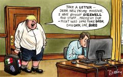 Boris leaving cartoon