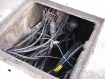 Fibreoptic cable in manhole